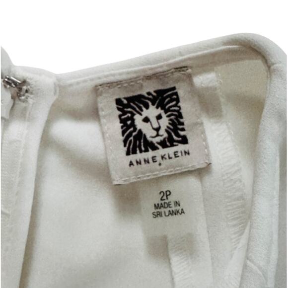 Anne Klein Petite Dress Ivory Black Floral Print Bottom Sleeveless Dress Size 2P - Picture 2 of 12